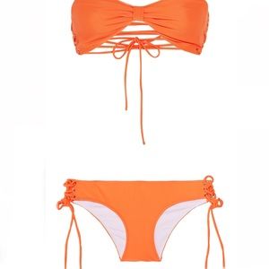 NWT Neon Orange Shimmi Bikini